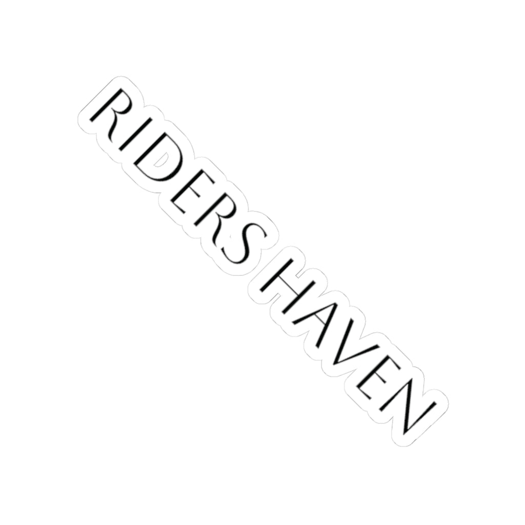 Riders Haven sticker — Minimal Black Text Decal for Windows, Helmets & Gear