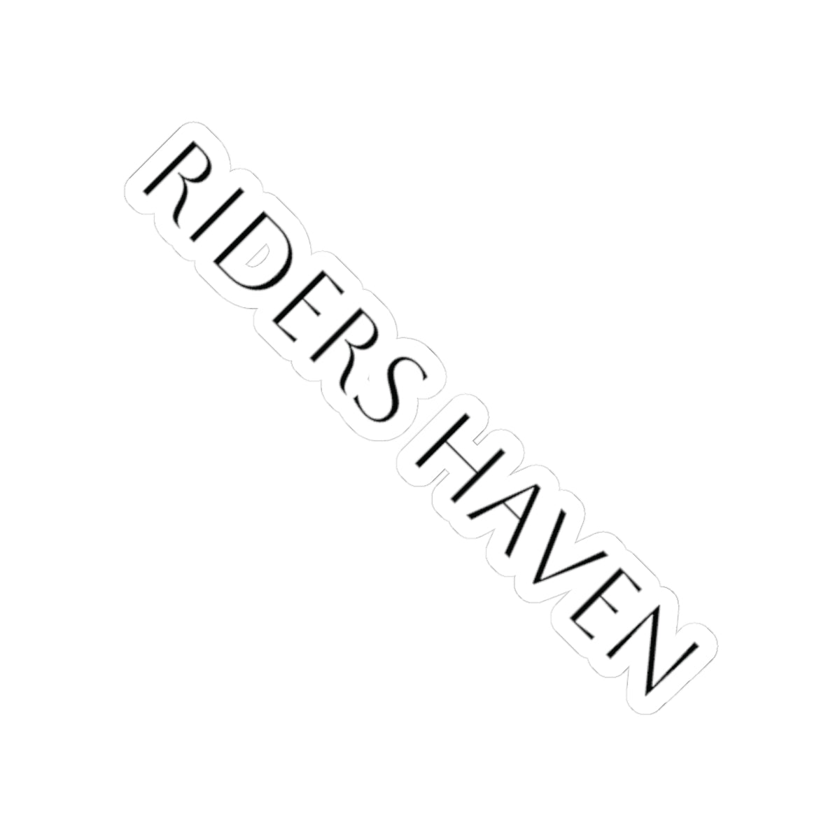 Riders Haven sticker — Minimal Black Text Decal for Windows, Helmets & Gear