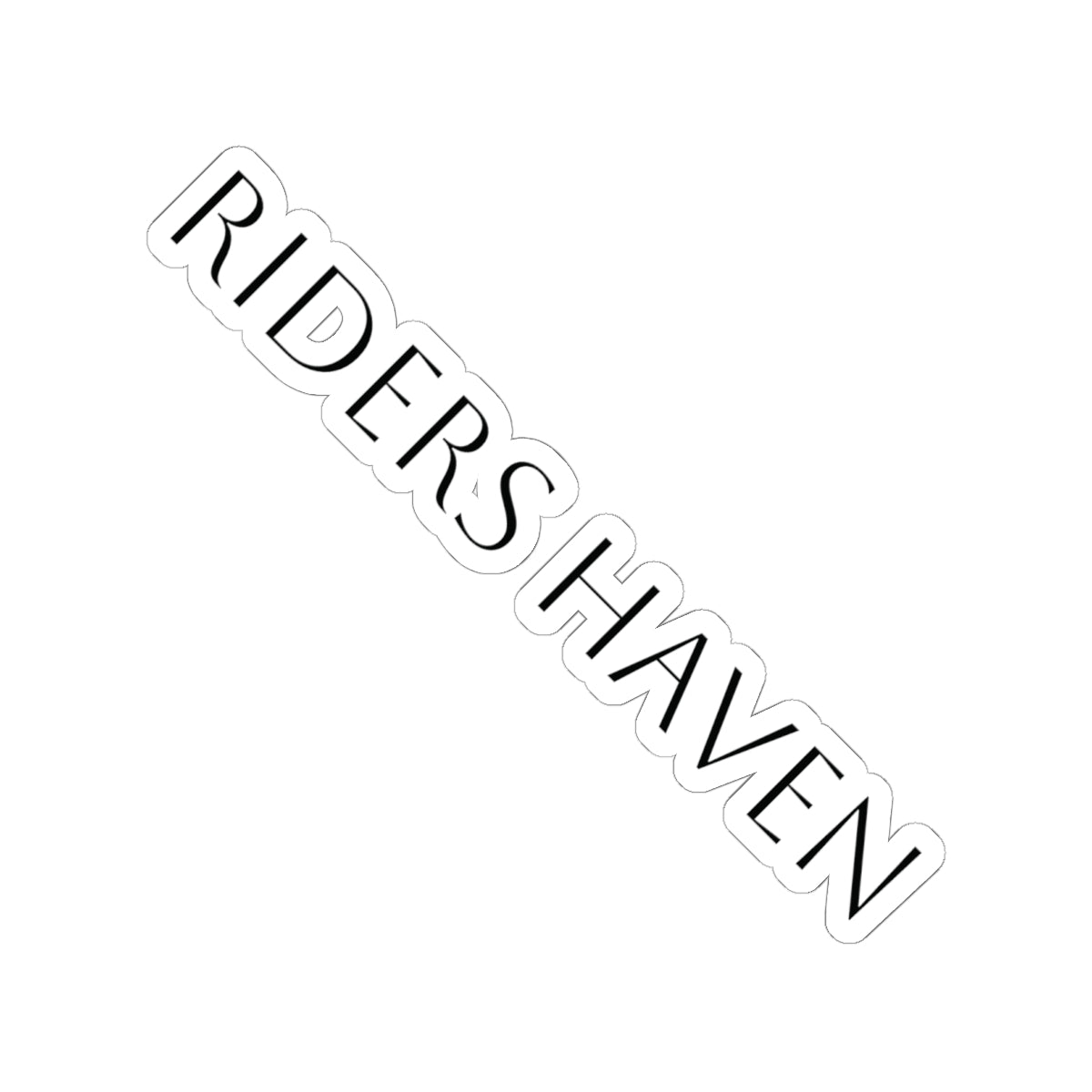 Riders Haven sticker — Minimal Black Text Decal for Windows, Helmets & Gear