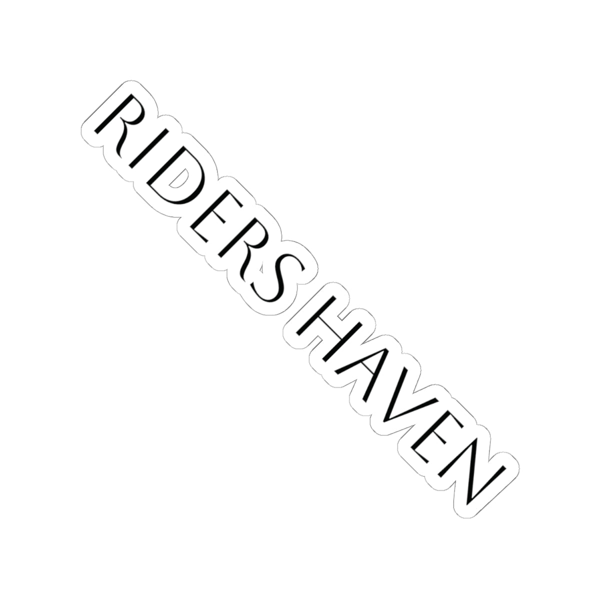 Riders Haven sticker — Minimal Black Text Decal for Windows, Helmets & Gear