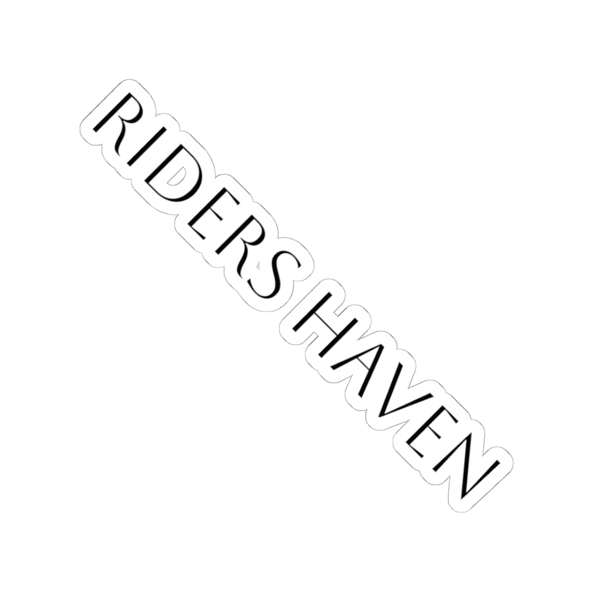 Riders Haven sticker — Minimal Black Text Decal for Windows, Helmets & Gear