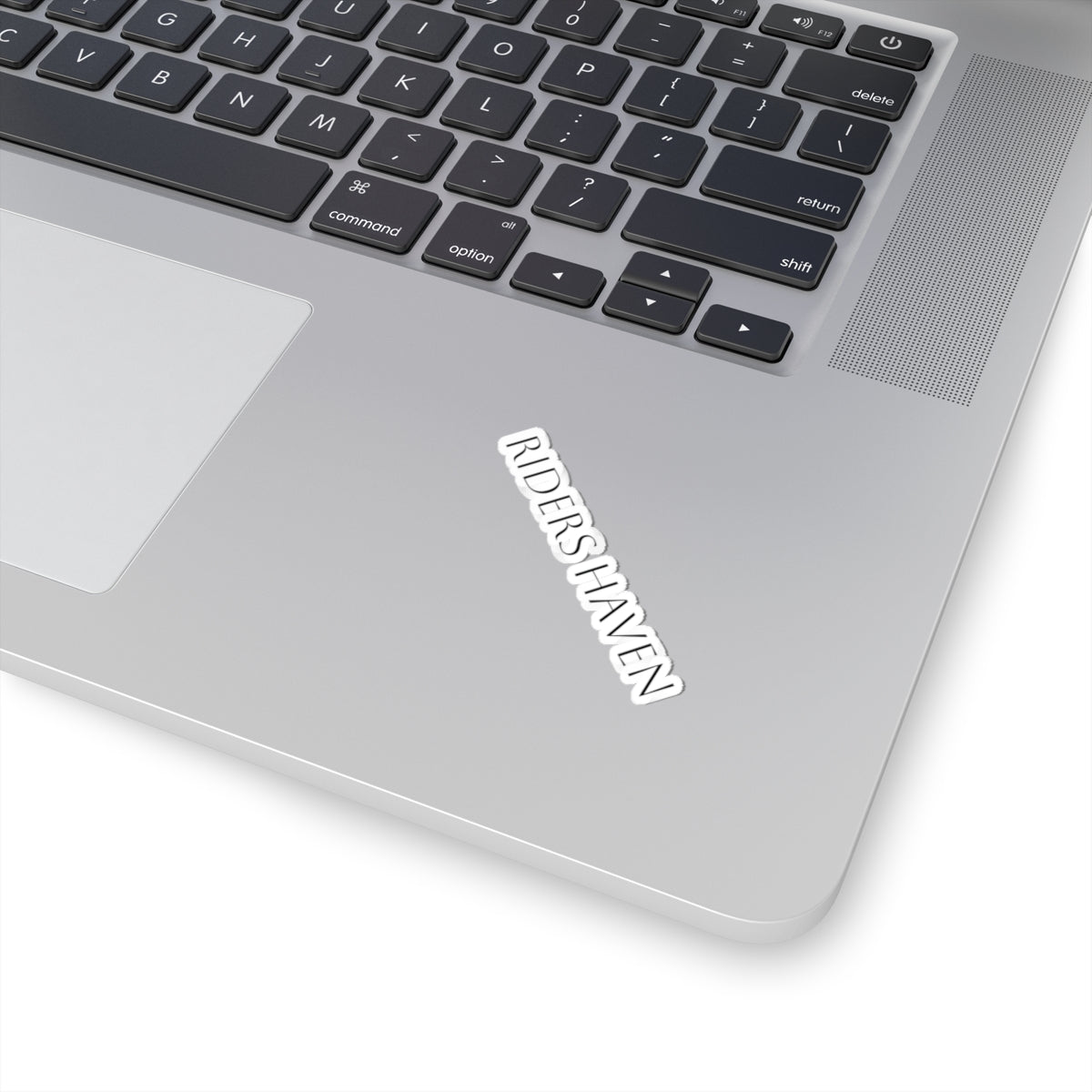 Riders Haven sticker — Minimal Black Text Decal for Windows, Helmets & Gear