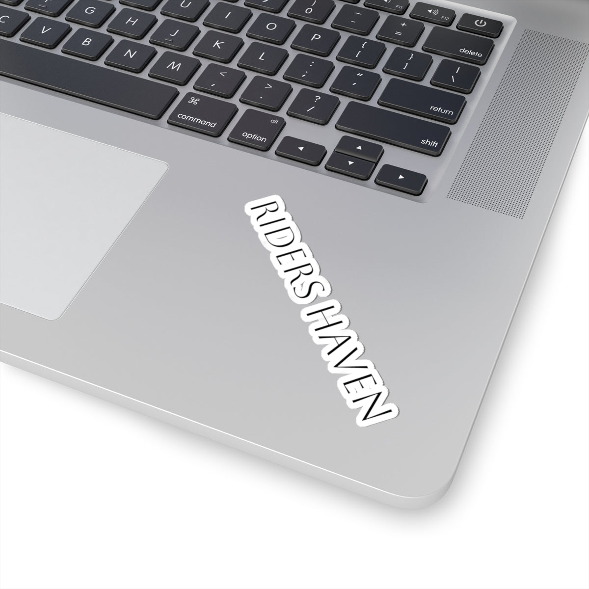 Riders Haven sticker — Minimal Black Text Decal for Windows, Helmets & Gear
