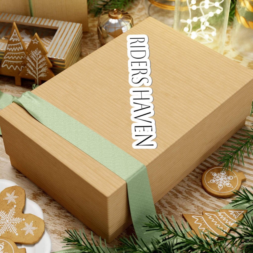 Riders Haven sticker — Minimal Black Text Decal for Windows, Helmets & Gear