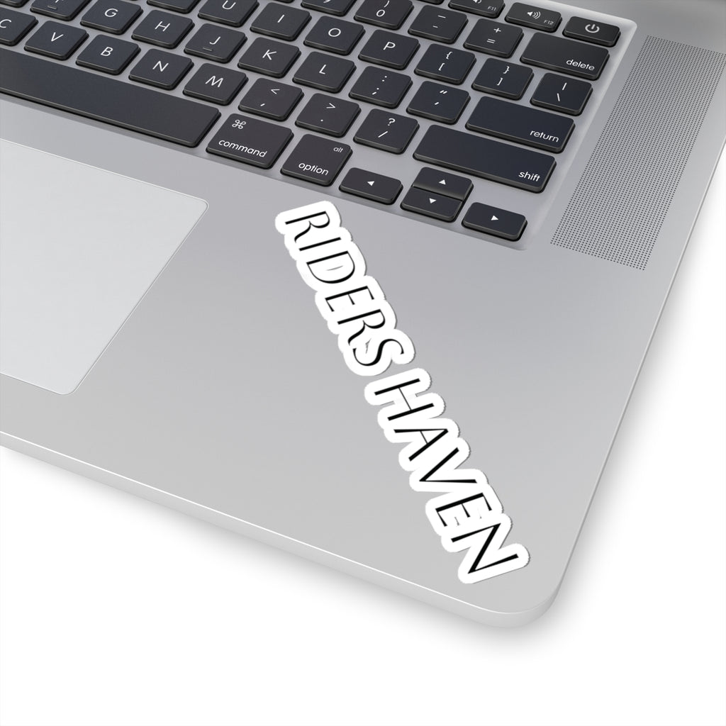 Riders Haven sticker — Minimal Black Text Decal for Windows, Helmets & Gear